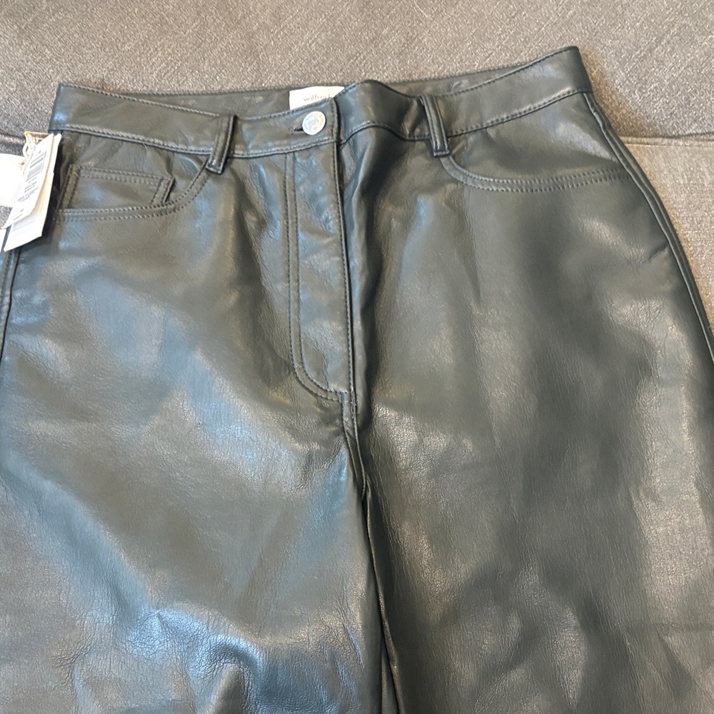 Wilfred Dark Green Faux Leather Pants